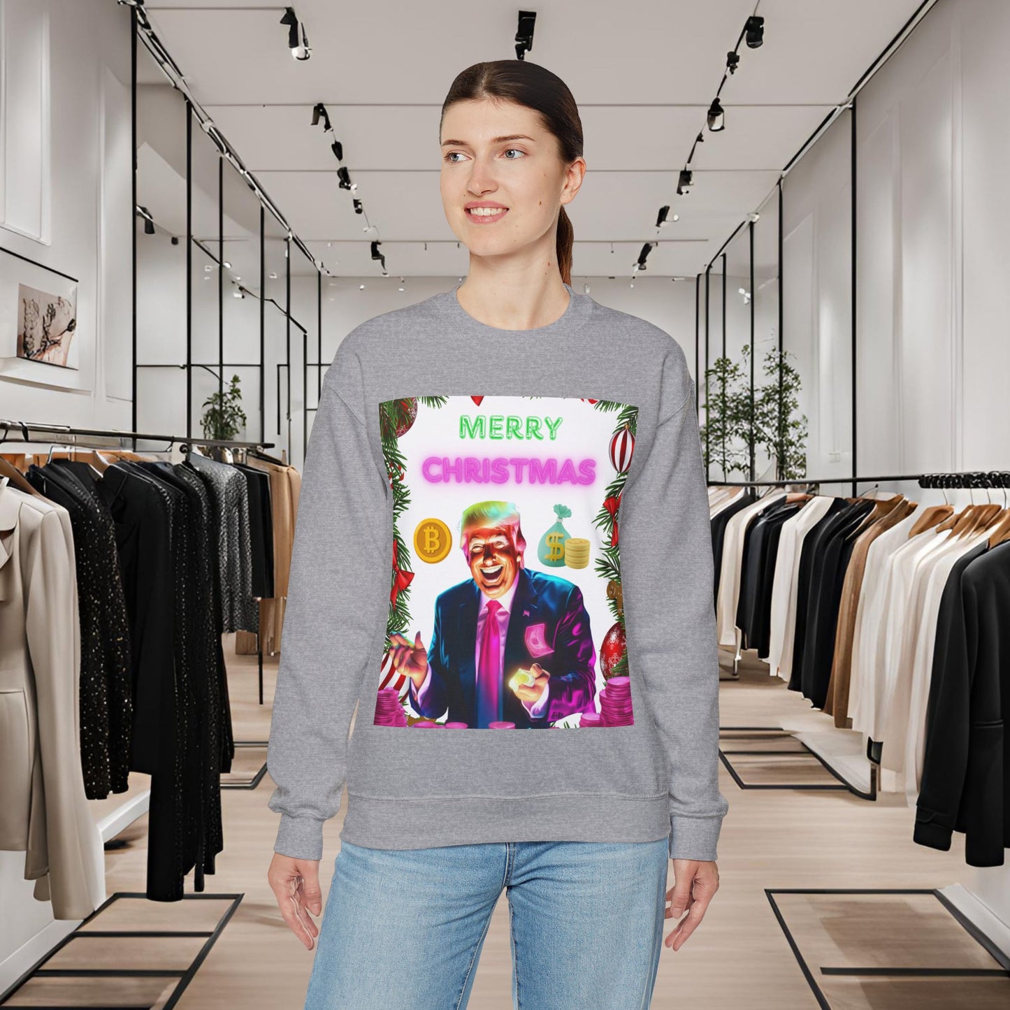 Donald Trump Crewneck Sweatshirt,  Holiday Sweater, Cute Christmas Sweatshirt Gift, Winter Shirt, Election Political Republican shirt,