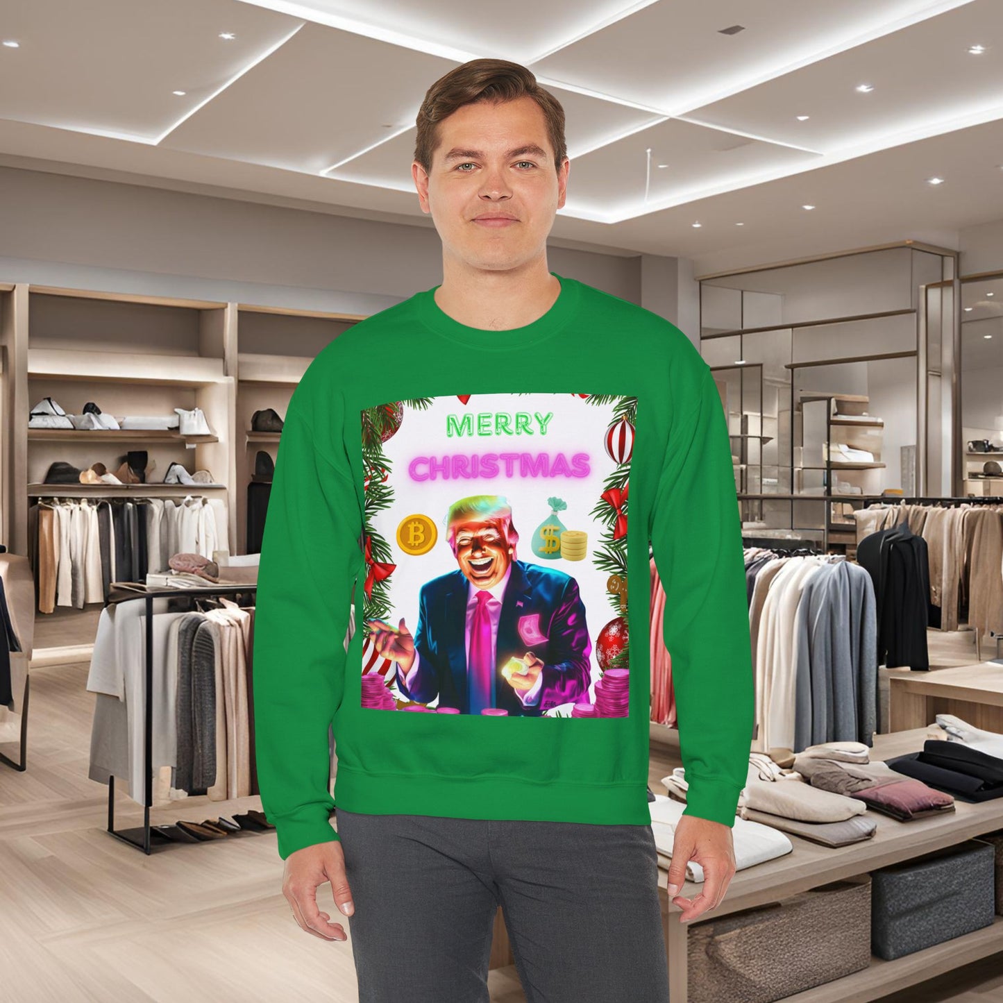 Donald Trump Crewneck Sweatshirt,  Holiday Sweater, Cute Christmas Sweatshirt Gift, Winter Shirt, Election Political Republican shirt,