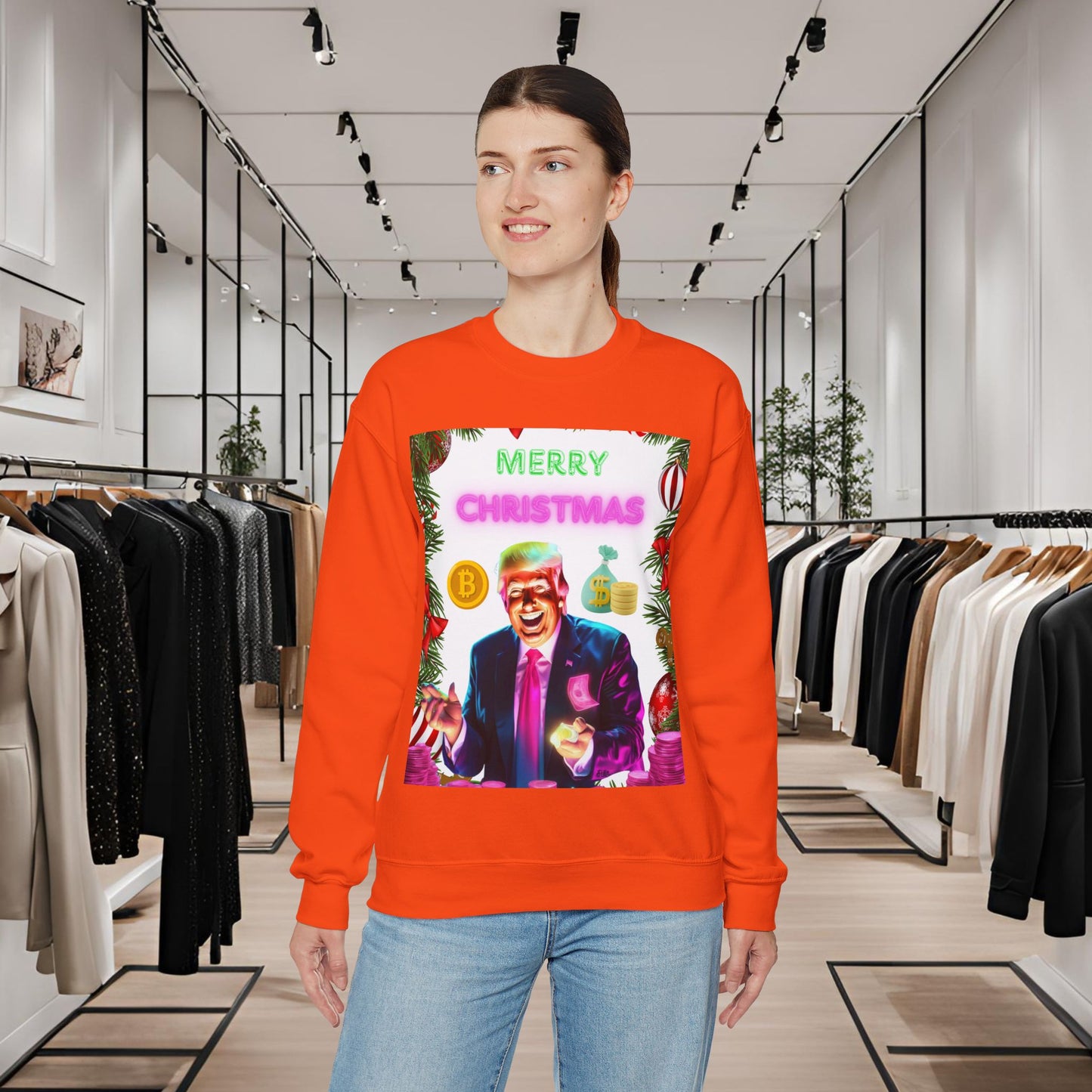 Donald Trump Crewneck Sweatshirt,  Holiday Sweater, Cute Christmas Sweatshirt Gift, Winter Shirt, Election Political Republican shirt,