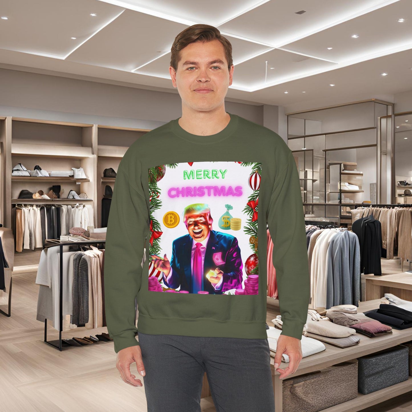 Donald Trump Crewneck Sweatshirt,  Holiday Sweater, Cute Christmas Sweatshirt Gift, Winter Shirt, Election Political Republican shirt,