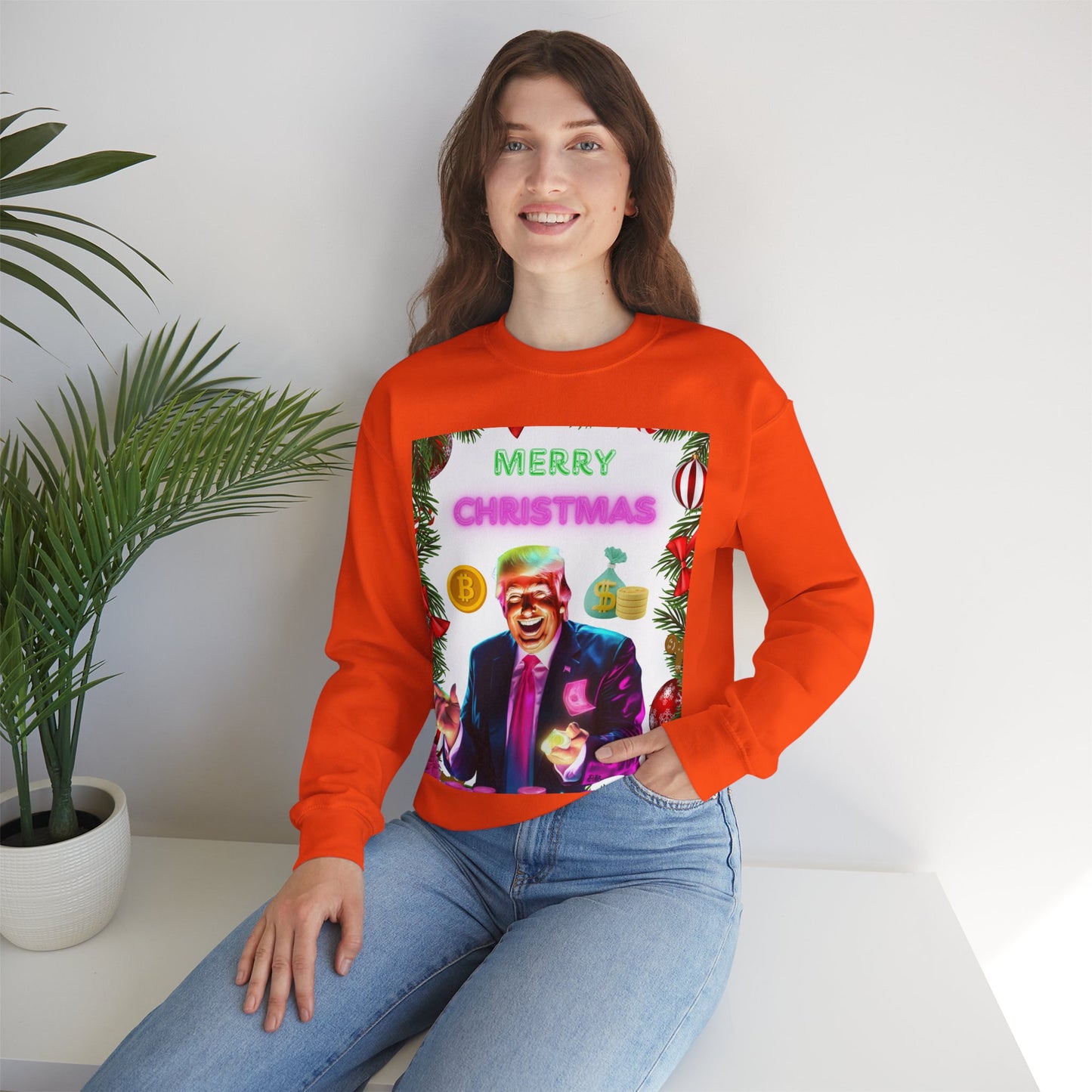 Donald Trump Crewneck Sweatshirt,  Holiday Sweater, Cute Christmas Sweatshirt Gift, Winter Shirt, Election Political Republican shirt,