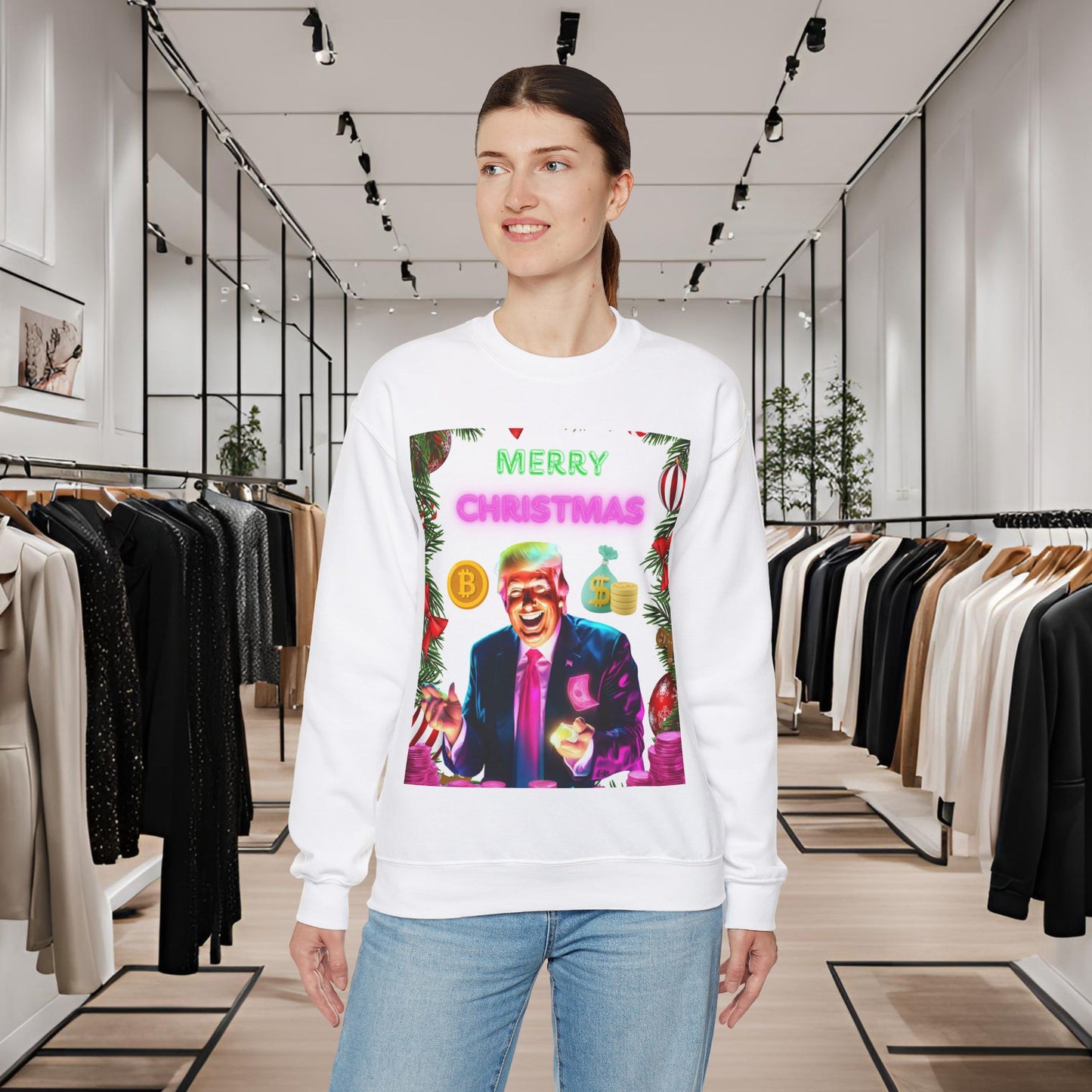 Donald Trump Crewneck Sweatshirt,  Holiday Sweater, Cute Christmas Sweatshirt Gift, Winter Shirt, Election Political Republican shirt,