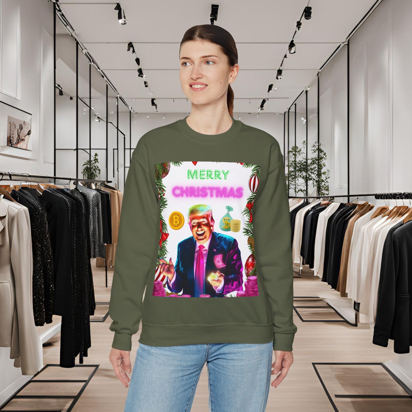 Donald Trump Crewneck Sweatshirt,  Holiday Sweater, Cute Christmas Sweatshirt Gift, Winter Shirt, Election Political Republican shirt,