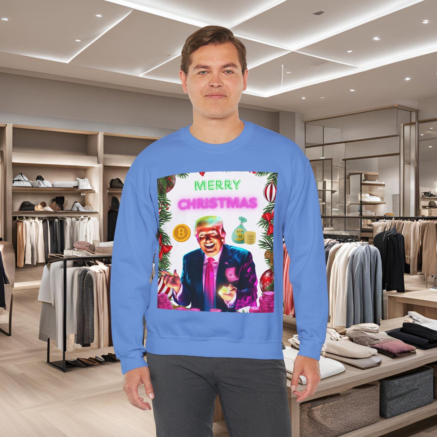 Donald Trump Crewneck Sweatshirt,  Holiday Sweater, Cute Christmas Sweatshirt Gift, Winter Shirt, Election Political Republican shirt,