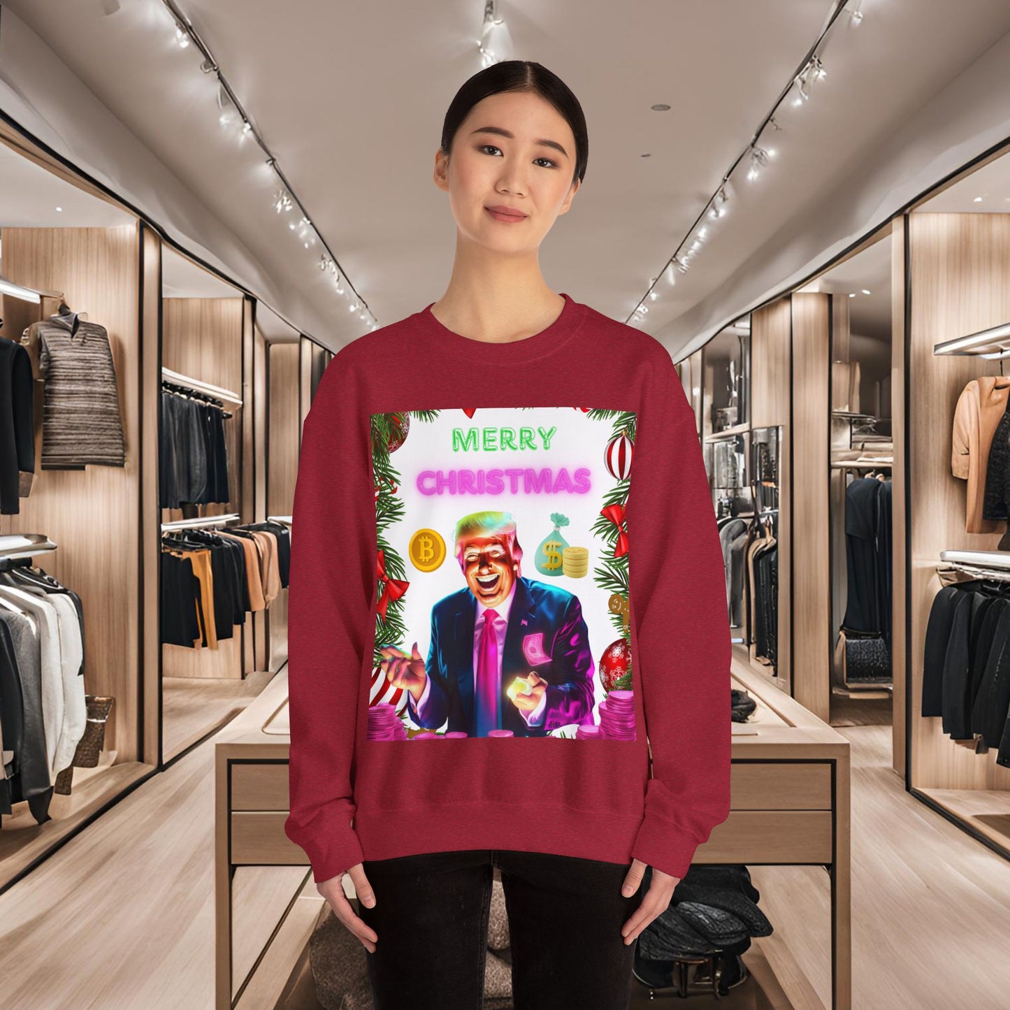 Donald Trump Crewneck Sweatshirt,  Holiday Sweater, Cute Christmas Sweatshirt Gift, Winter Shirt, Election Political Republican shirt,