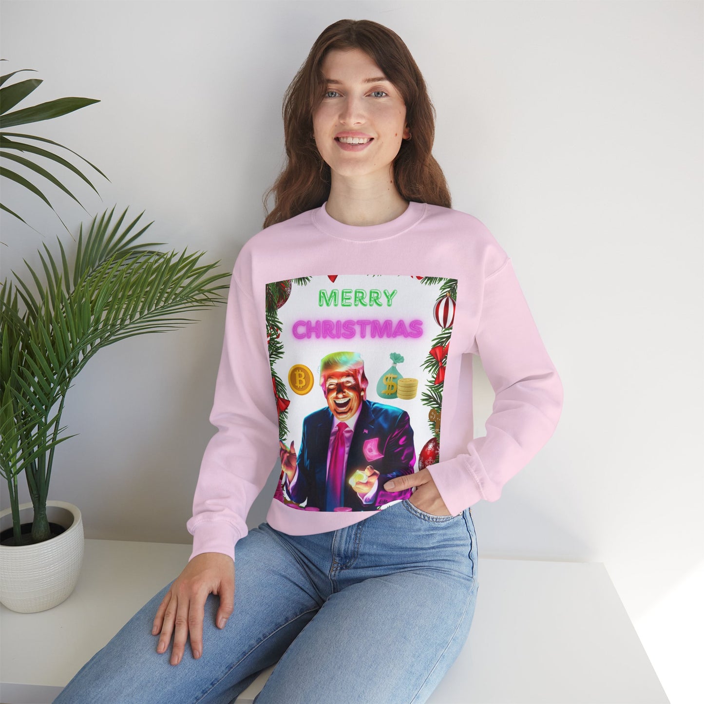 Donald Trump Crewneck Sweatshirt,  Holiday Sweater, Cute Christmas Sweatshirt Gift, Winter Shirt, Election Political Republican shirt,