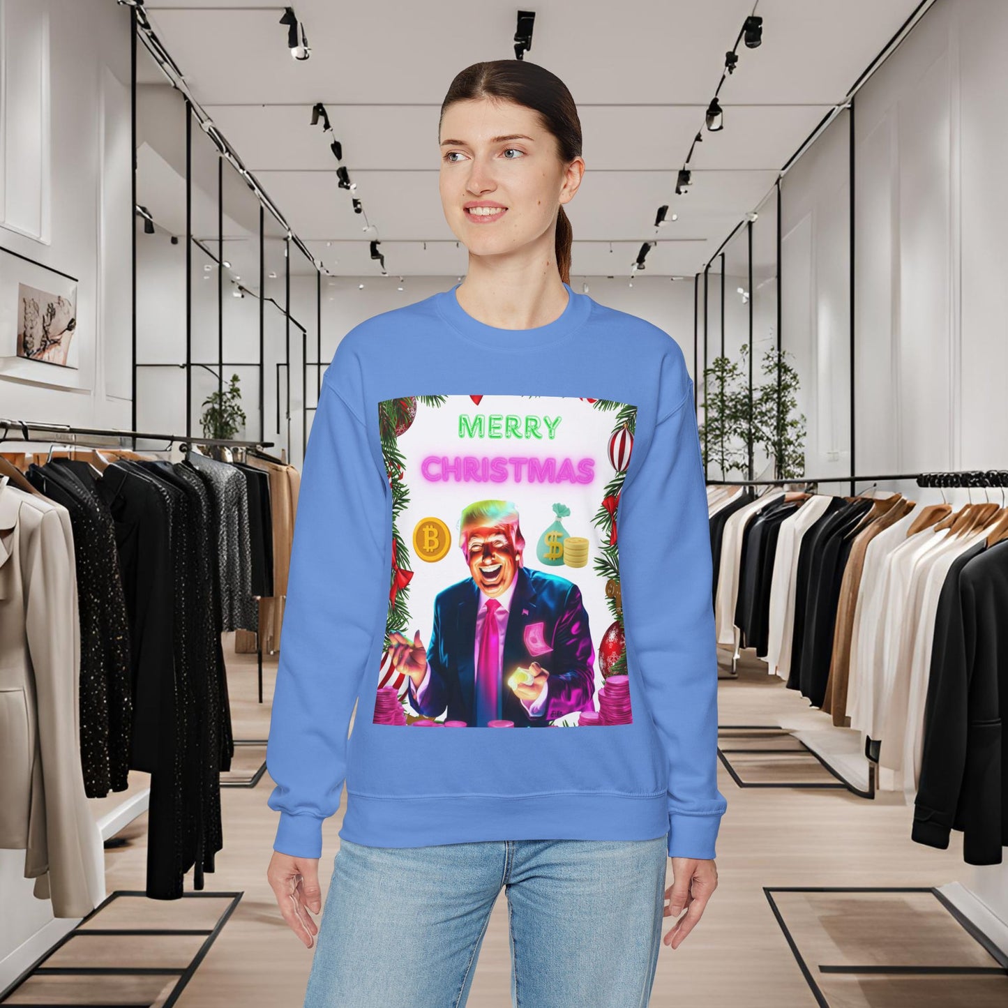 Donald Trump Crewneck Sweatshirt,  Holiday Sweater, Cute Christmas Sweatshirt Gift, Winter Shirt, Election Political Republican shirt,