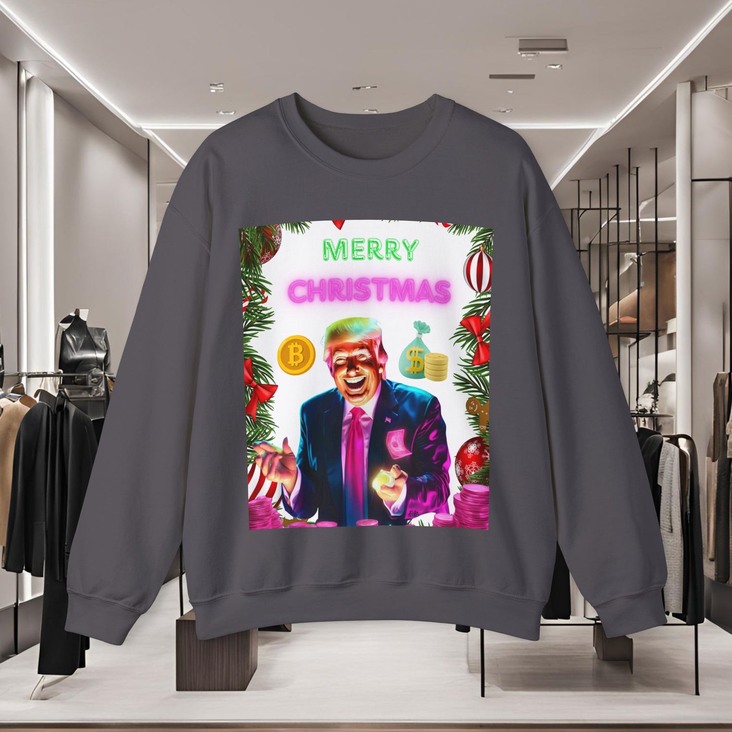 Donald Trump Crewneck Sweatshirt,  Holiday Sweater, Cute Christmas Sweatshirt Gift, Winter Shirt, Election Political Republican shirt,