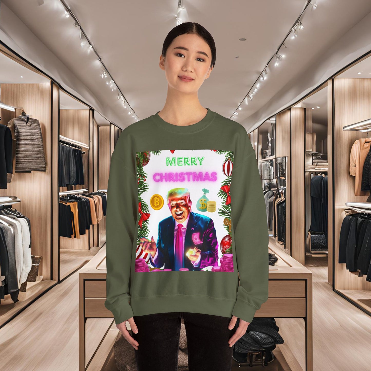 Donald Trump Crewneck Sweatshirt,  Holiday Sweater, Cute Christmas Sweatshirt Gift, Winter Shirt, Election Political Republican shirt,