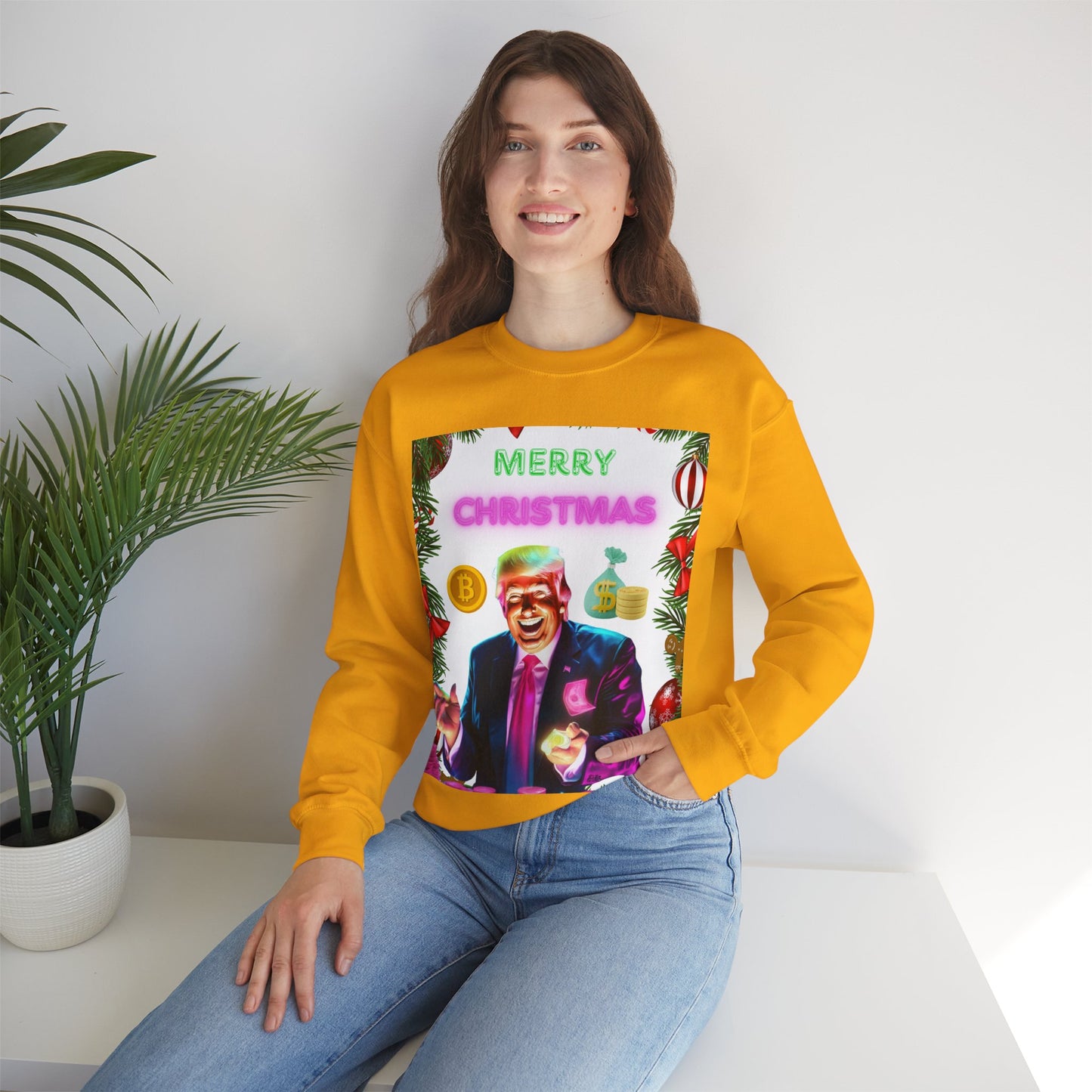 Donald Trump Crewneck Sweatshirt,  Holiday Sweater, Cute Christmas Sweatshirt Gift, Winter Shirt, Election Political Republican shirt,