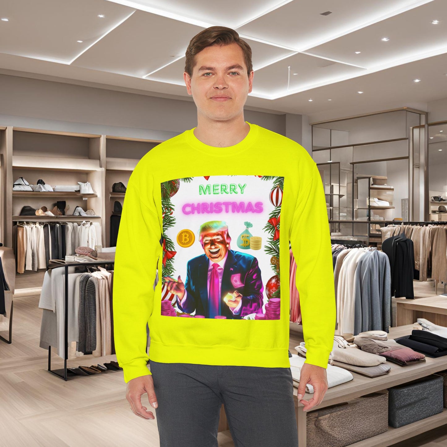 Donald Trump Crewneck Sweatshirt,  Holiday Sweater, Cute Christmas Sweatshirt Gift, Winter Shirt, Election Political Republican shirt,