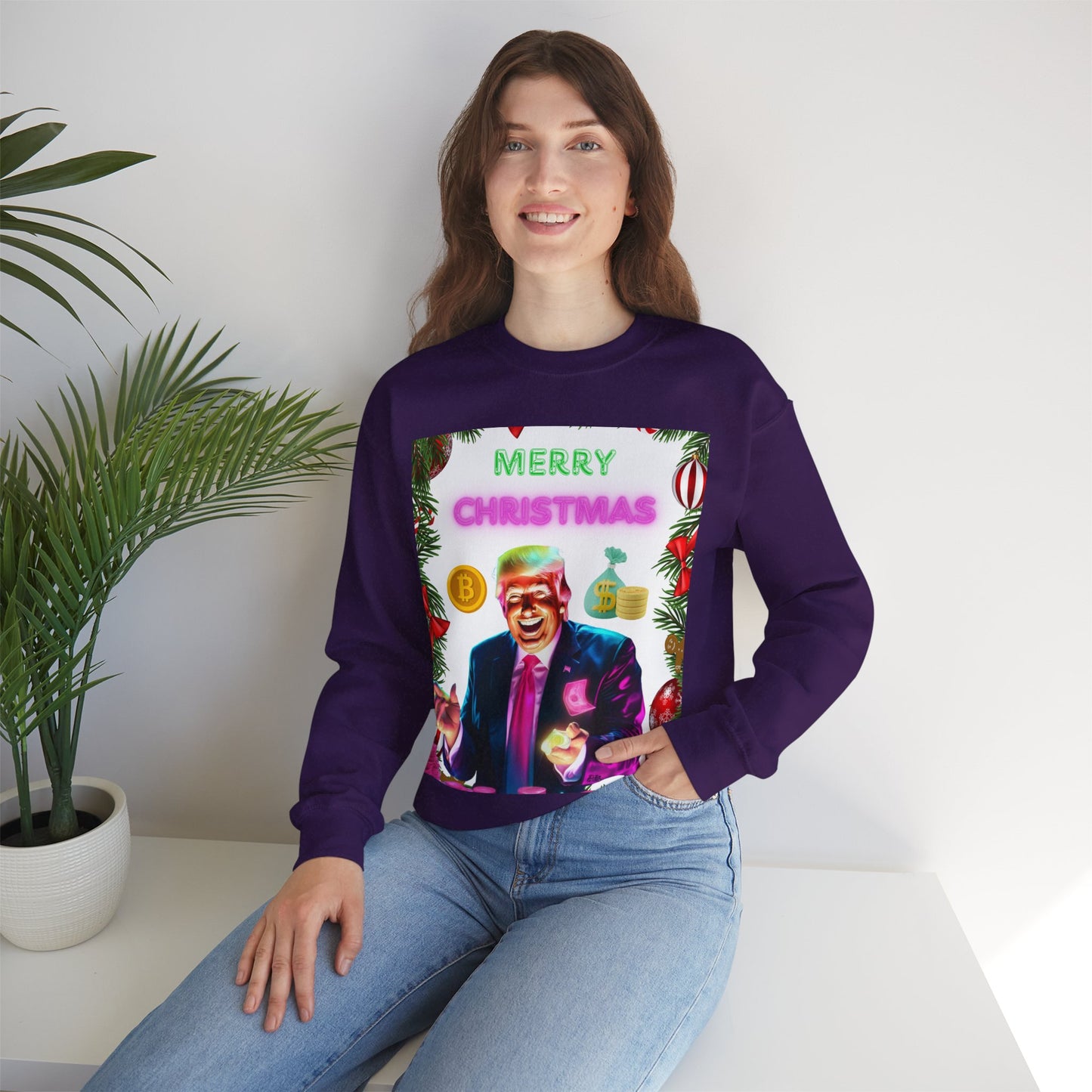 Donald Trump Crewneck Sweatshirt,  Holiday Sweater, Cute Christmas Sweatshirt Gift, Winter Shirt, Election Political Republican shirt,