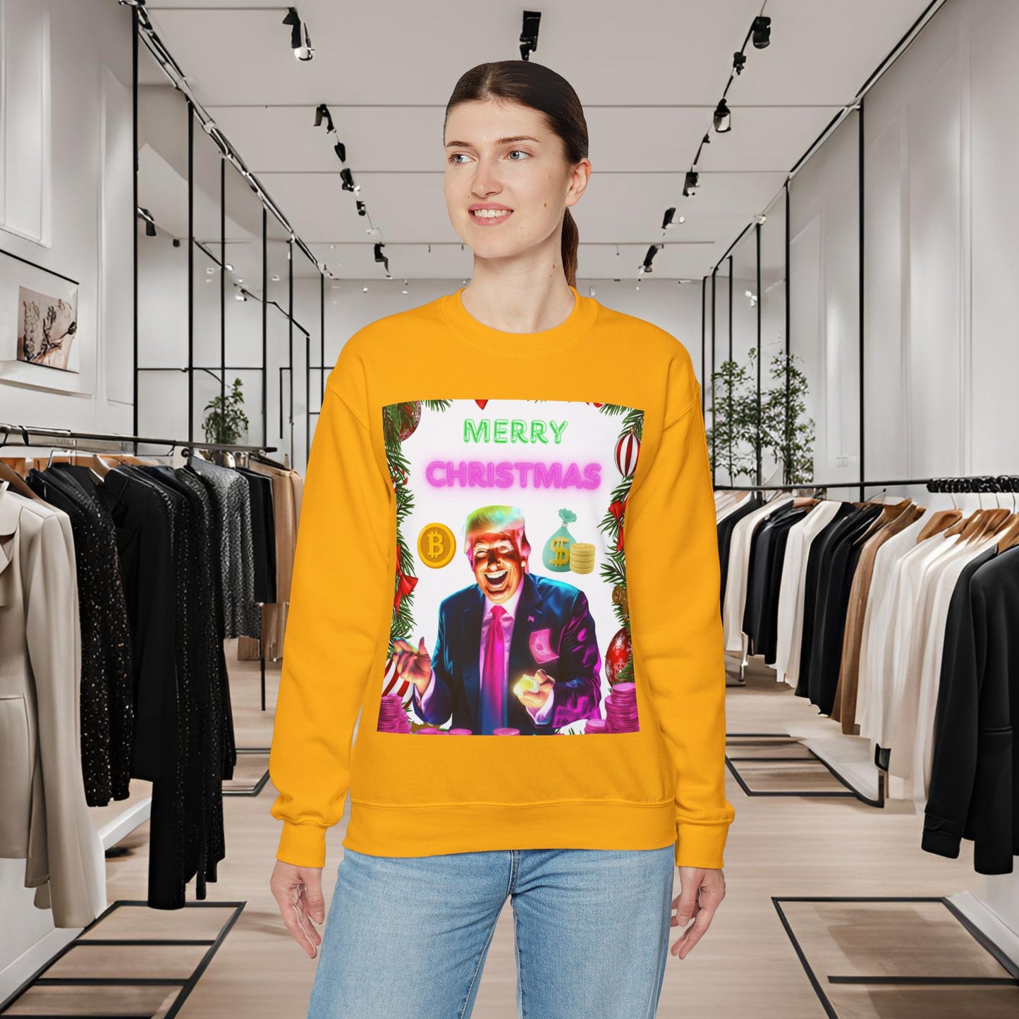 Donald Trump Crewneck Sweatshirt,  Holiday Sweater, Cute Christmas Sweatshirt Gift, Winter Shirt, Election Political Republican shirt,