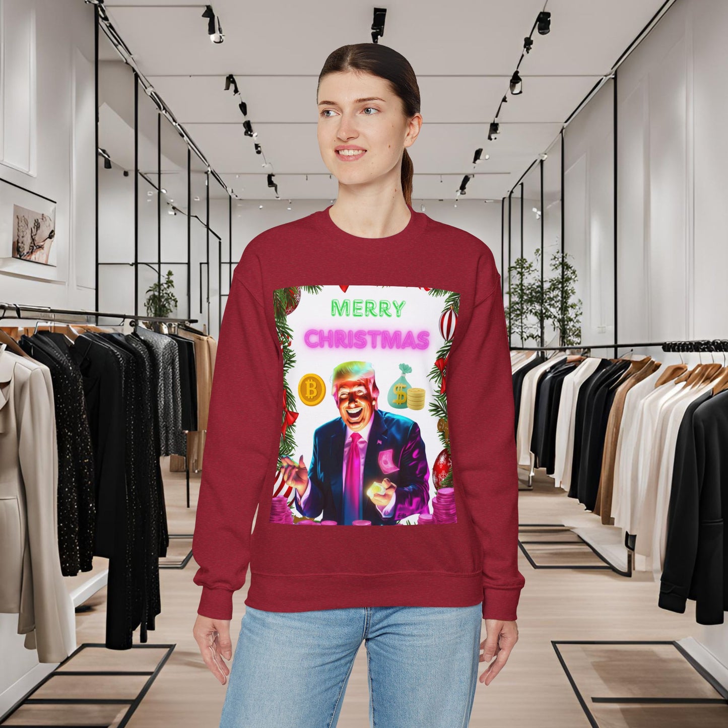 Donald Trump Crewneck Sweatshirt,  Holiday Sweater, Cute Christmas Sweatshirt Gift, Winter Shirt, Election Political Republican shirt,