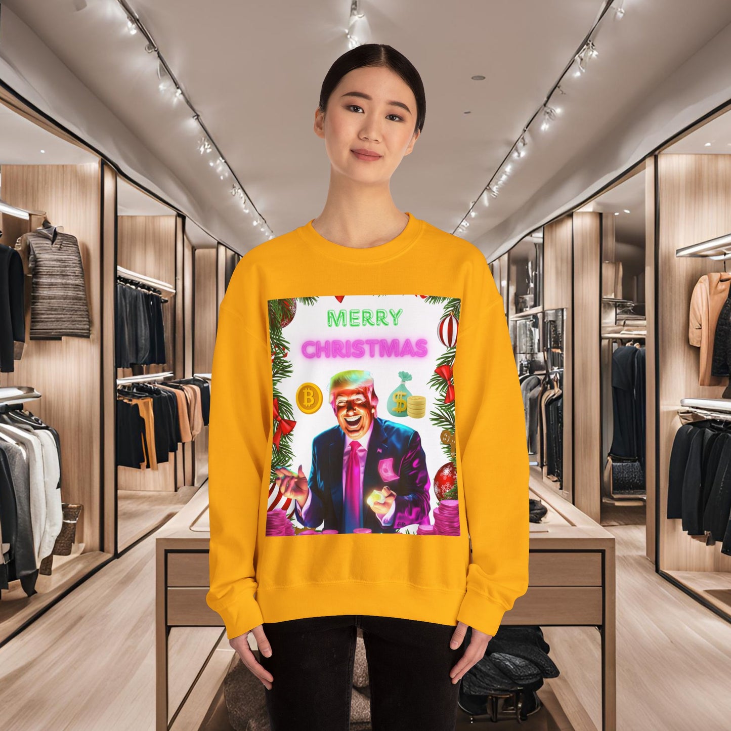 Donald Trump Crewneck Sweatshirt,  Holiday Sweater, Cute Christmas Sweatshirt Gift, Winter Shirt, Election Political Republican shirt,