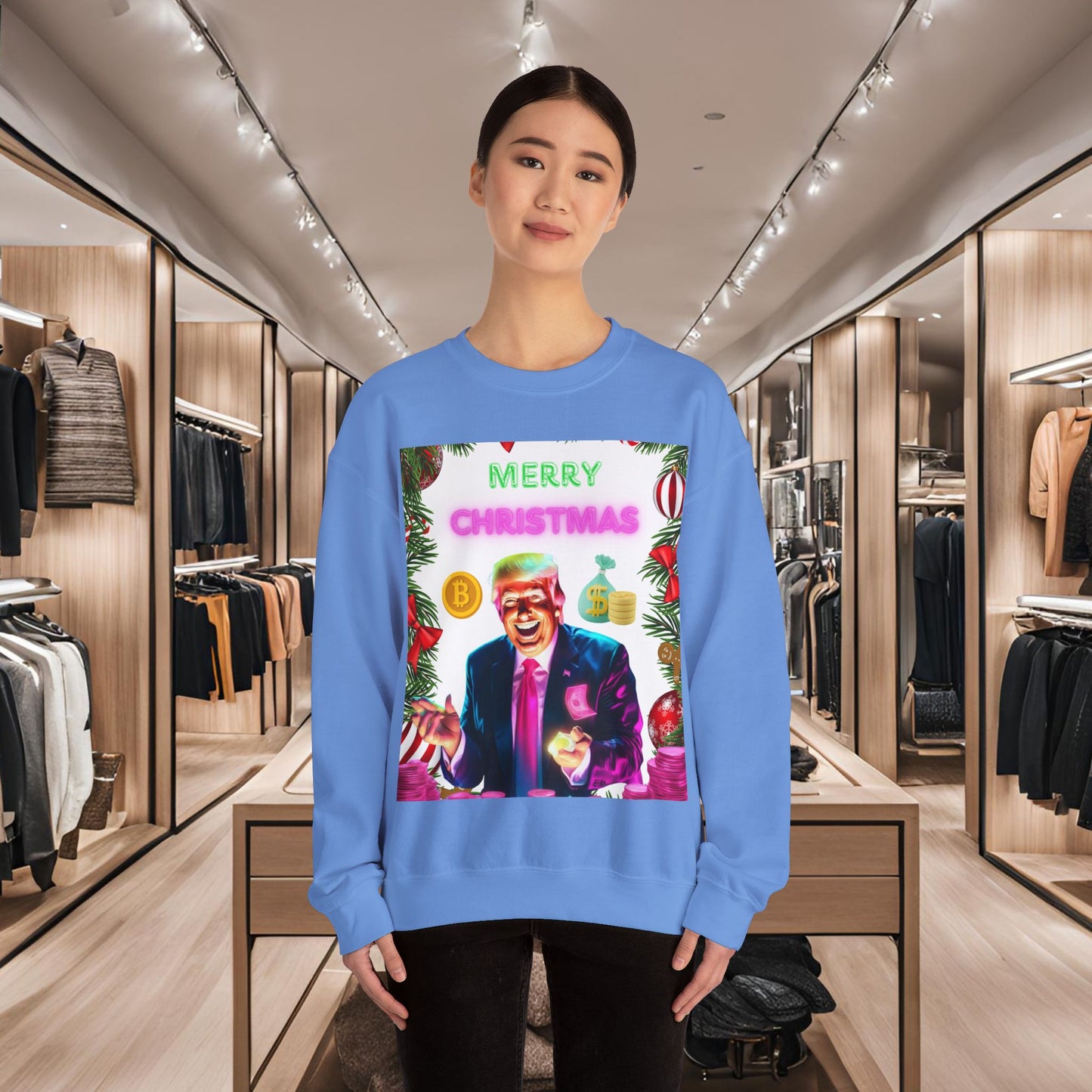 Donald Trump Crewneck Sweatshirt,  Holiday Sweater, Cute Christmas Sweatshirt Gift, Winter Shirt, Election Political Republican shirt,