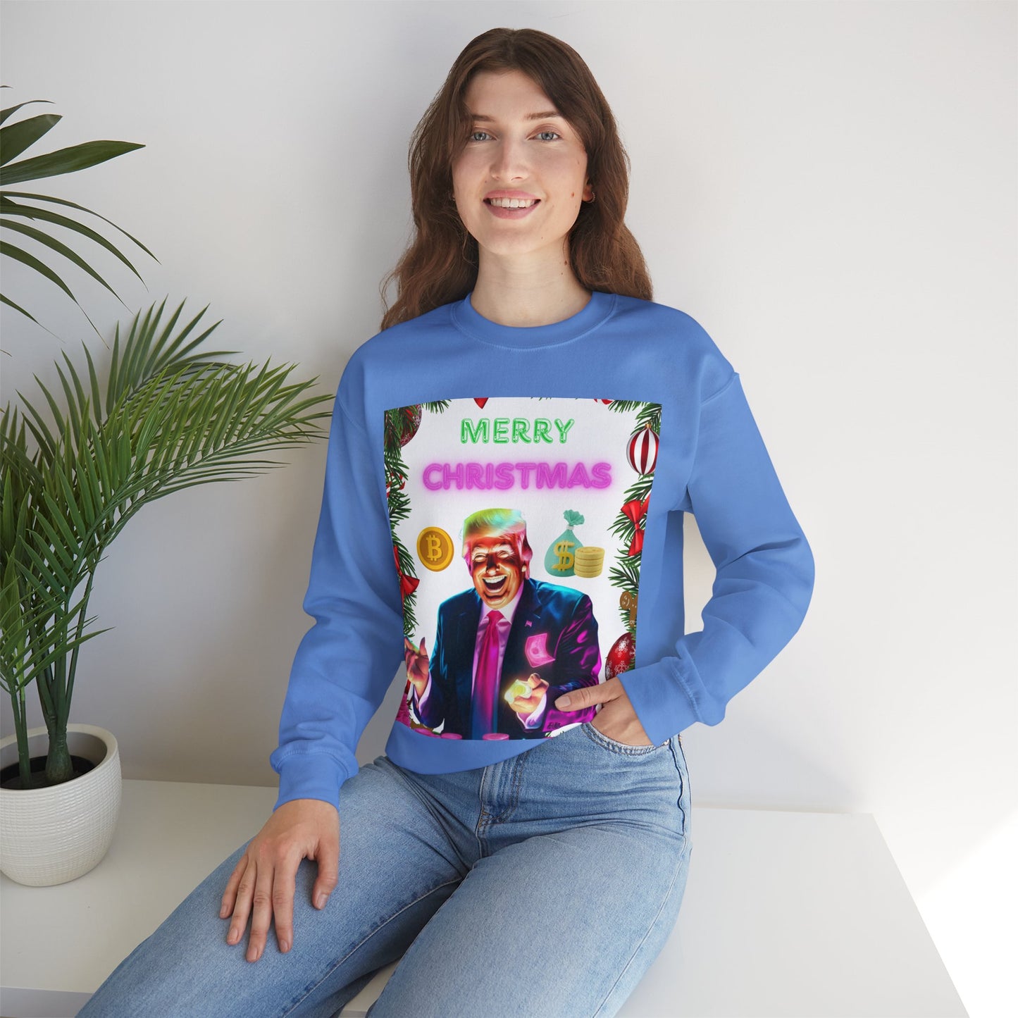 Donald Trump Crewneck Sweatshirt,  Holiday Sweater, Cute Christmas Sweatshirt Gift, Winter Shirt, Election Political Republican shirt,