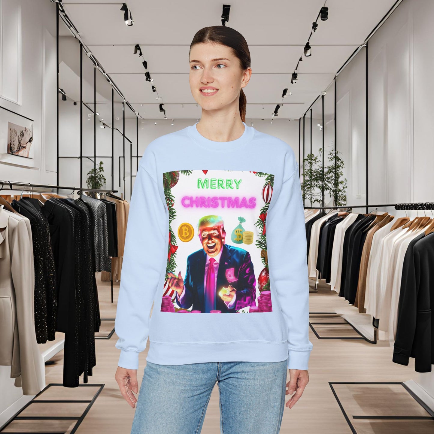 Donald Trump Crewneck Sweatshirt,  Holiday Sweater, Cute Christmas Sweatshirt Gift, Winter Shirt, Election Political Republican shirt,