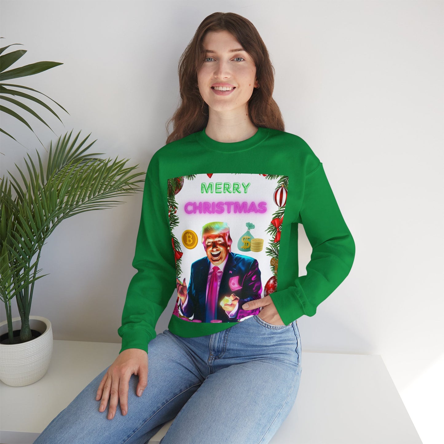 Donald Trump Crewneck Sweatshirt,  Holiday Sweater, Cute Christmas Sweatshirt Gift, Winter Shirt, Election Political Republican shirt,