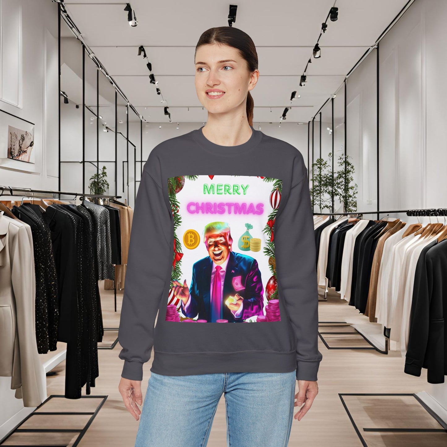 Donald Trump Crewneck Sweatshirt,  Holiday Sweater, Cute Christmas Sweatshirt Gift, Winter Shirt, Election Political Republican shirt,