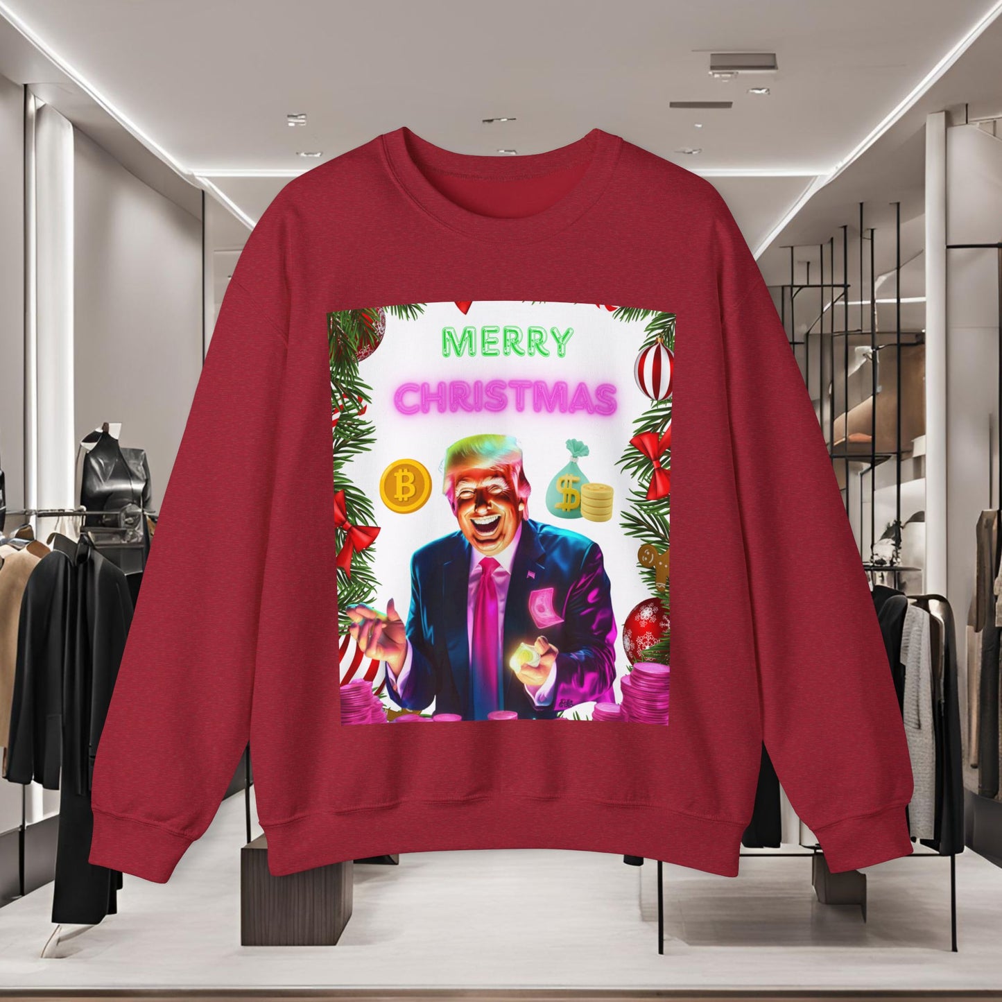 Donald Trump Crewneck Sweatshirt,  Holiday Sweater, Cute Christmas Sweatshirt Gift, Winter Shirt, Election Political Republican shirt,