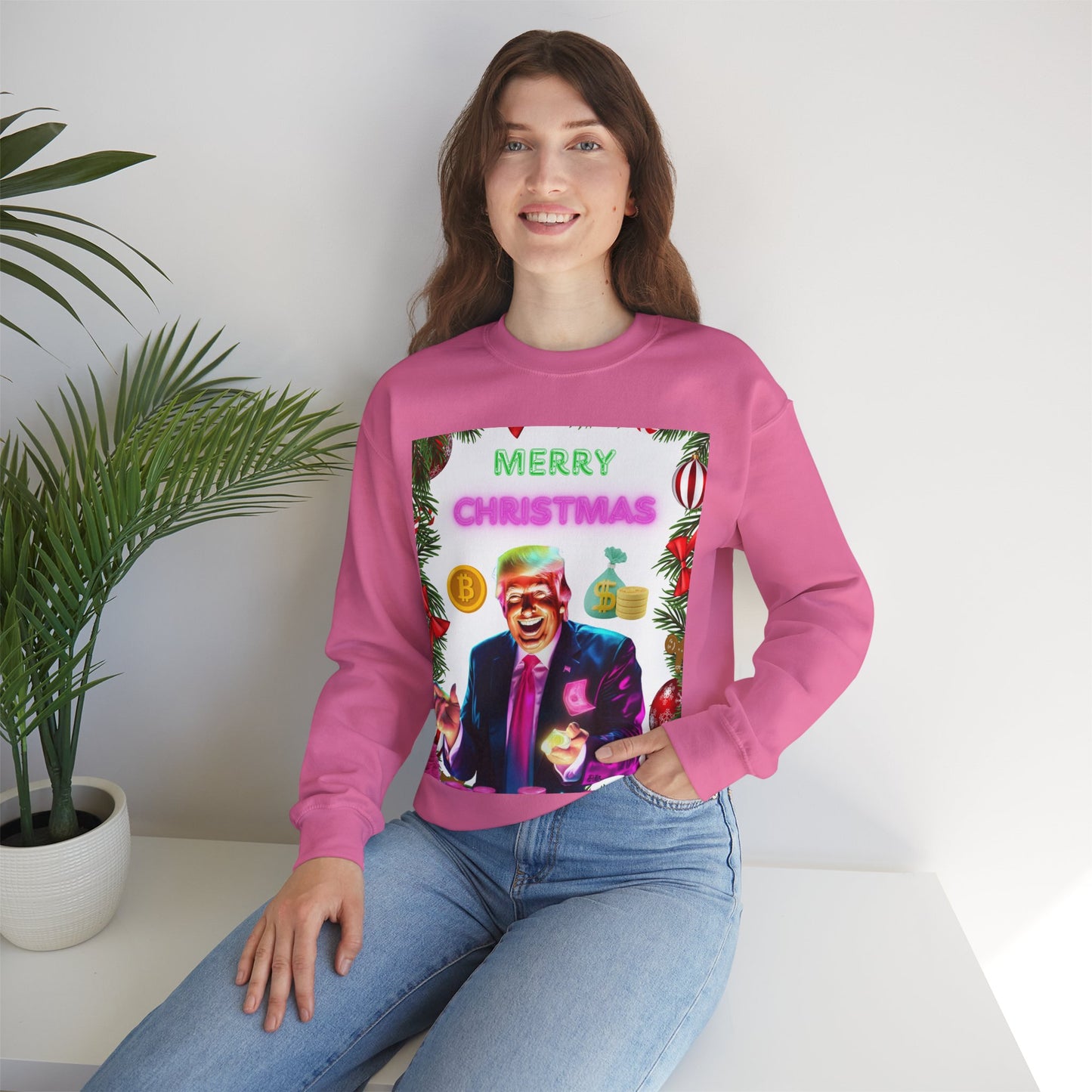 Donald Trump Crewneck Sweatshirt,  Holiday Sweater, Cute Christmas Sweatshirt Gift, Winter Shirt, Election Political Republican shirt,