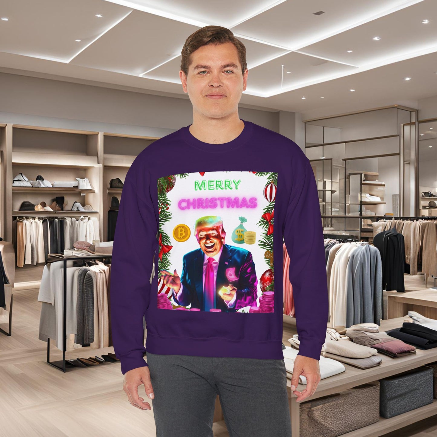 Donald Trump Crewneck Sweatshirt,  Holiday Sweater, Cute Christmas Sweatshirt Gift, Winter Shirt, Election Political Republican shirt,