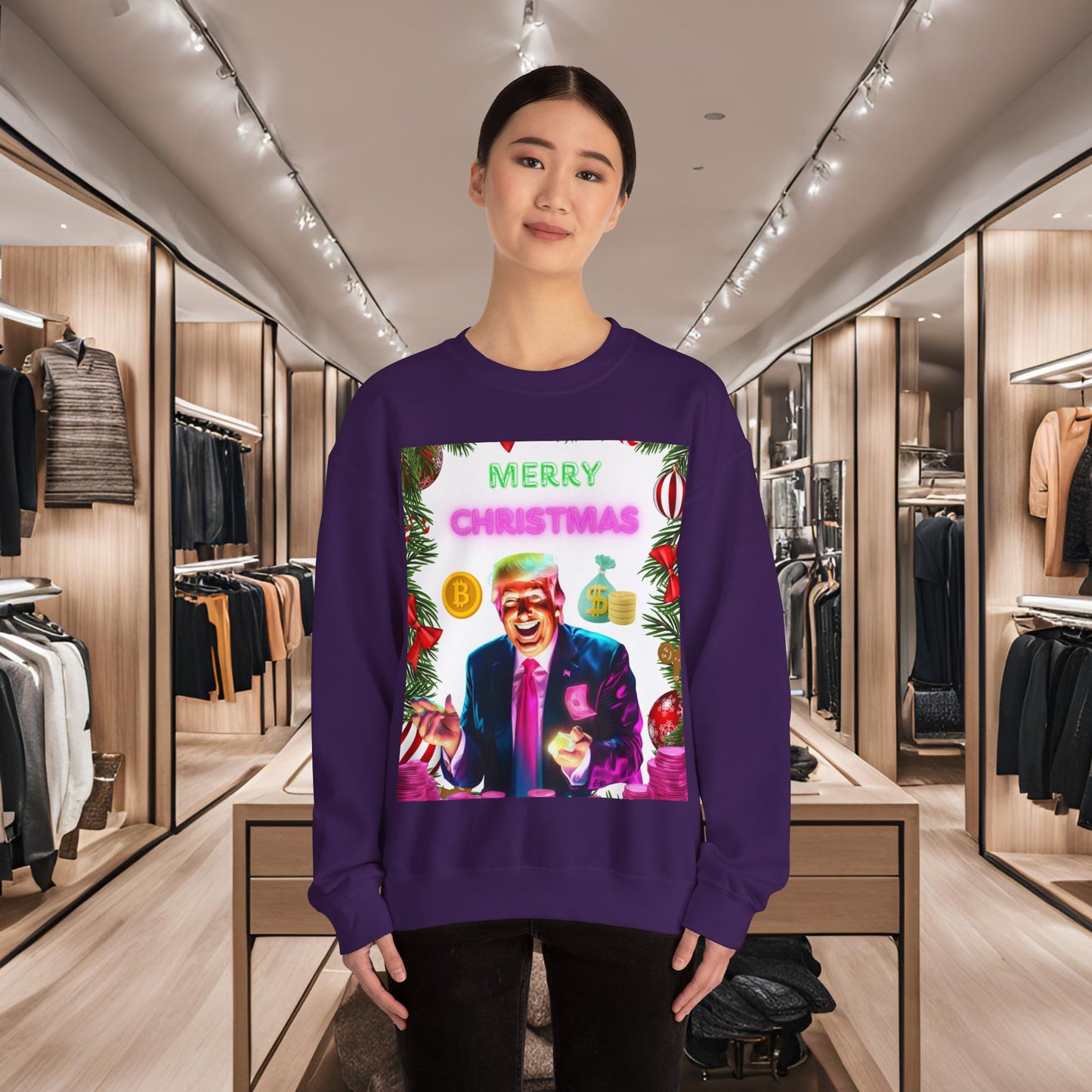 Donald Trump Crewneck Sweatshirt,  Holiday Sweater, Cute Christmas Sweatshirt Gift, Winter Shirt, Election Political Republican shirt,