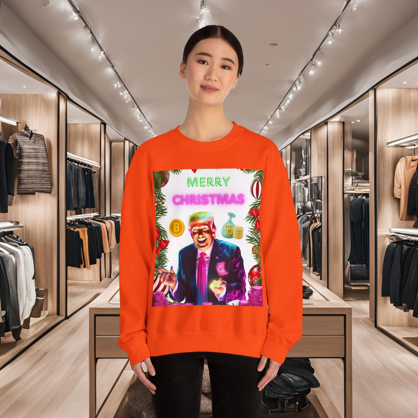 Donald Trump Crewneck Sweatshirt,  Holiday Sweater, Cute Christmas Sweatshirt Gift, Winter Shirt, Election Political Republican shirt,