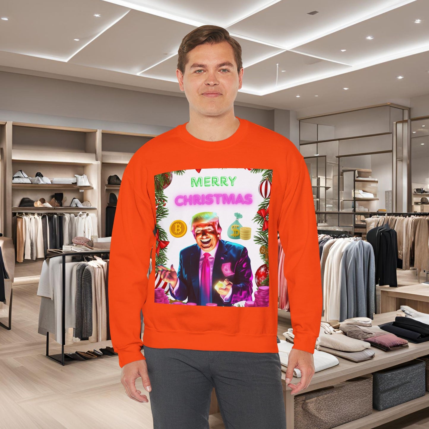 Donald Trump Crewneck Sweatshirt,  Holiday Sweater, Cute Christmas Sweatshirt Gift, Winter Shirt, Election Political Republican shirt,