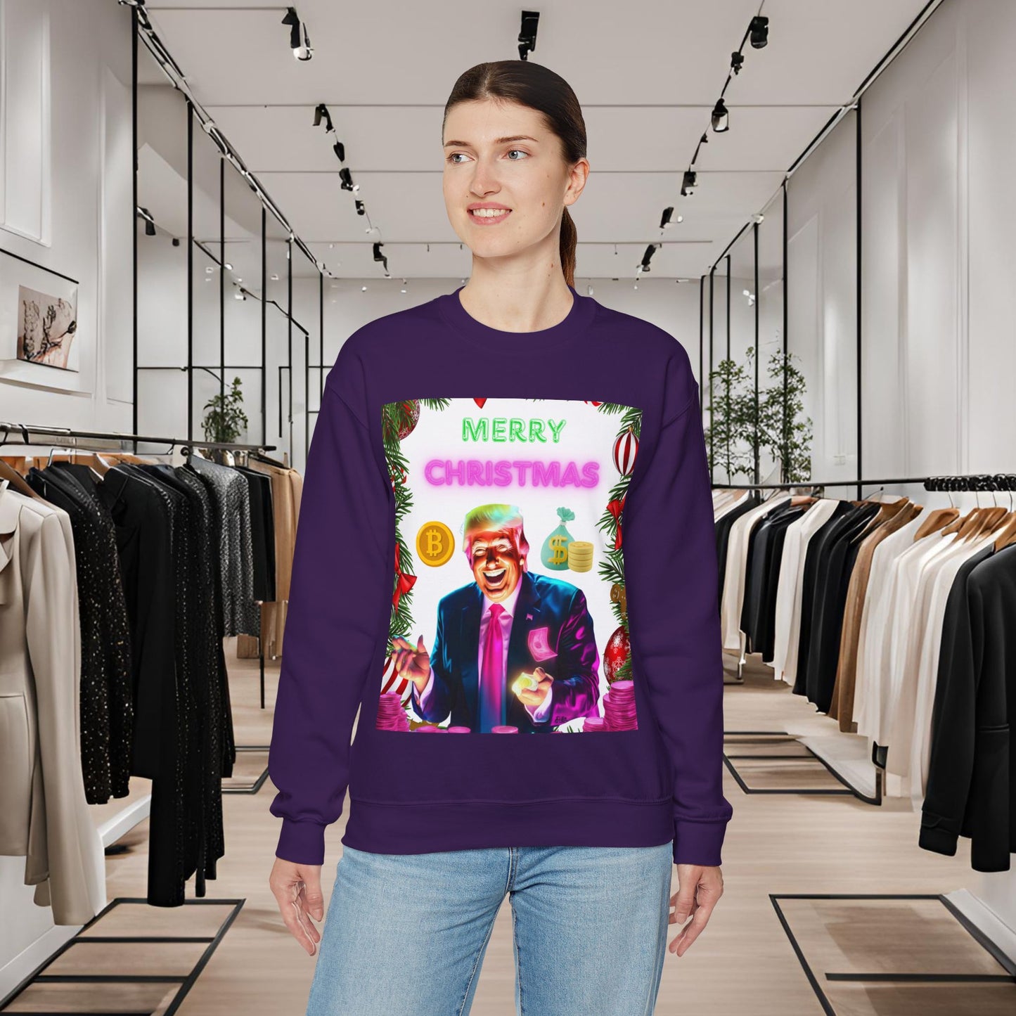 Donald Trump Crewneck Sweatshirt,  Holiday Sweater, Cute Christmas Sweatshirt Gift, Winter Shirt, Election Political Republican shirt,