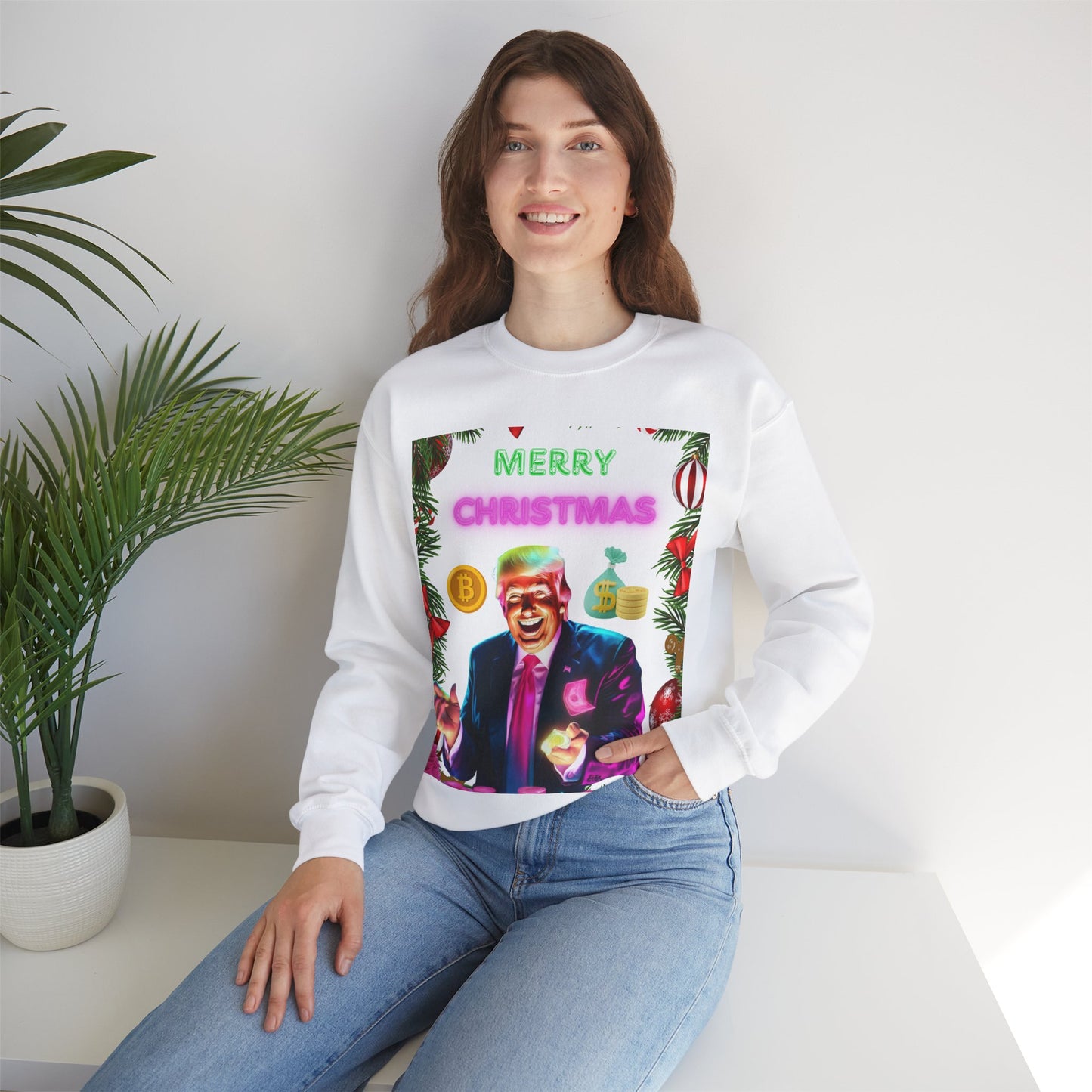 Donald Trump Crewneck Sweatshirt,  Holiday Sweater, Cute Christmas Sweatshirt Gift, Winter Shirt, Election Political Republican shirt,